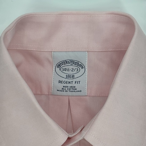 Brooks Brothers Men's 1818 Regent fit Pink Dress Shirt size 14 1/2-2/3 - small - Picture 2 of 6